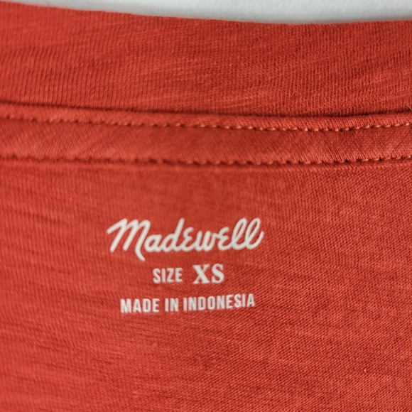 New Madewell Whisper Short Sleeve V Neck Cotton Solid Basic Tee - Picture 4 of 9
